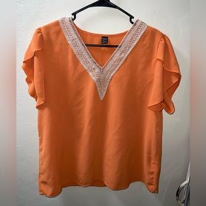 SHEIN - Orange Short Sleeve Blouse